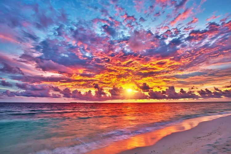 唯美好看的海边夕阳