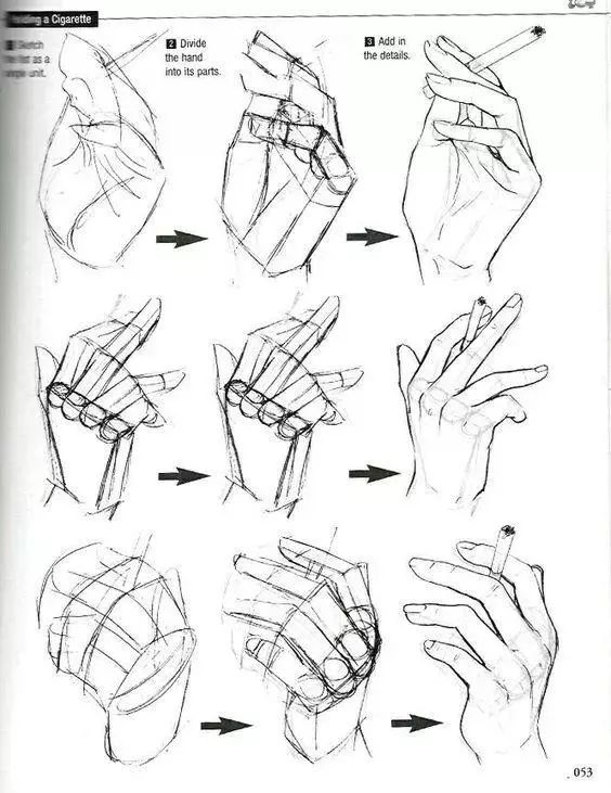 素描,手指,画法