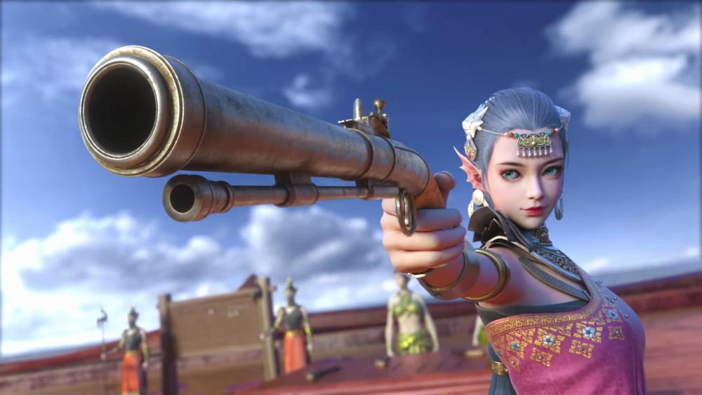 四海鲸骑:三大美女壁纸,鲛女持枪很帅,七杀很像埃及艳