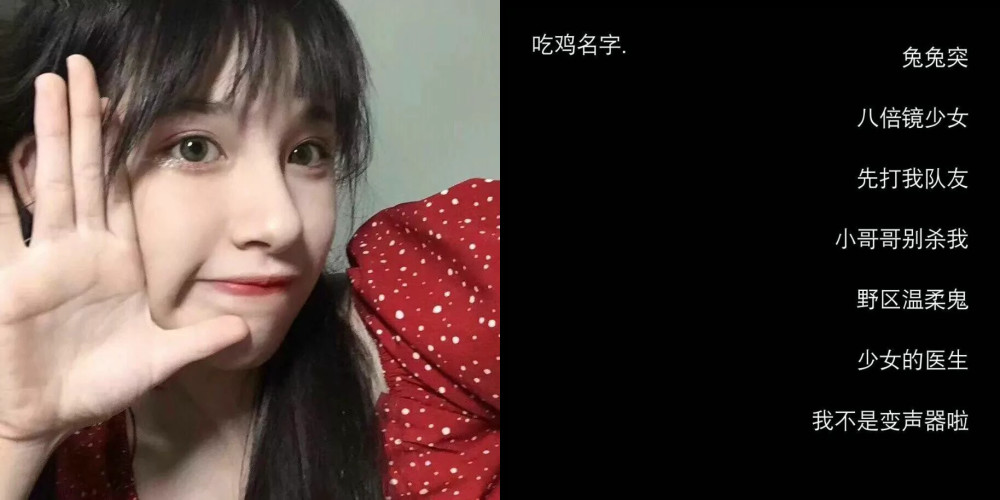 亲亲,您的女生专属"王者 吃鸡"网名已到货,请尽快收取