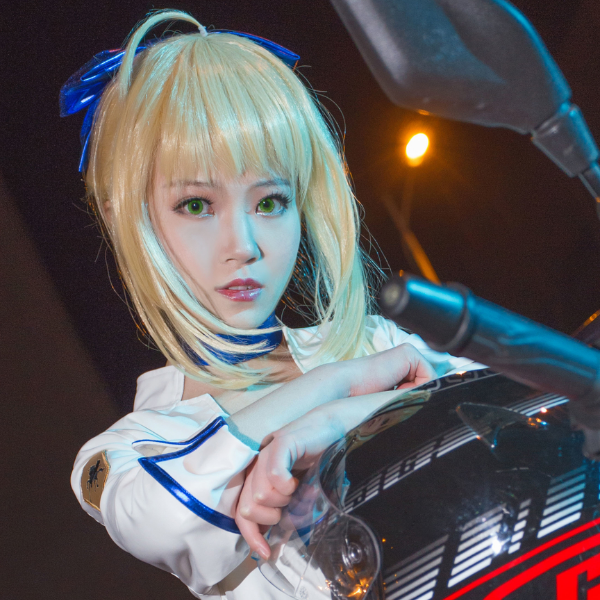 saber赛车娘cosplay,清新靓丽,可爱迷人的小姐姐