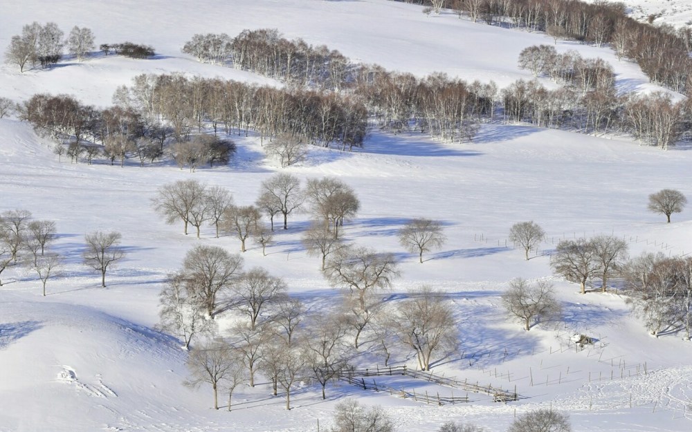 冰雪坝上风景摄影高清电脑壁纸