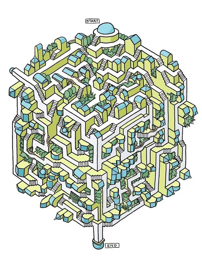 他画出史上最难3d迷宫,一幅图画2天,走出来要半个小时