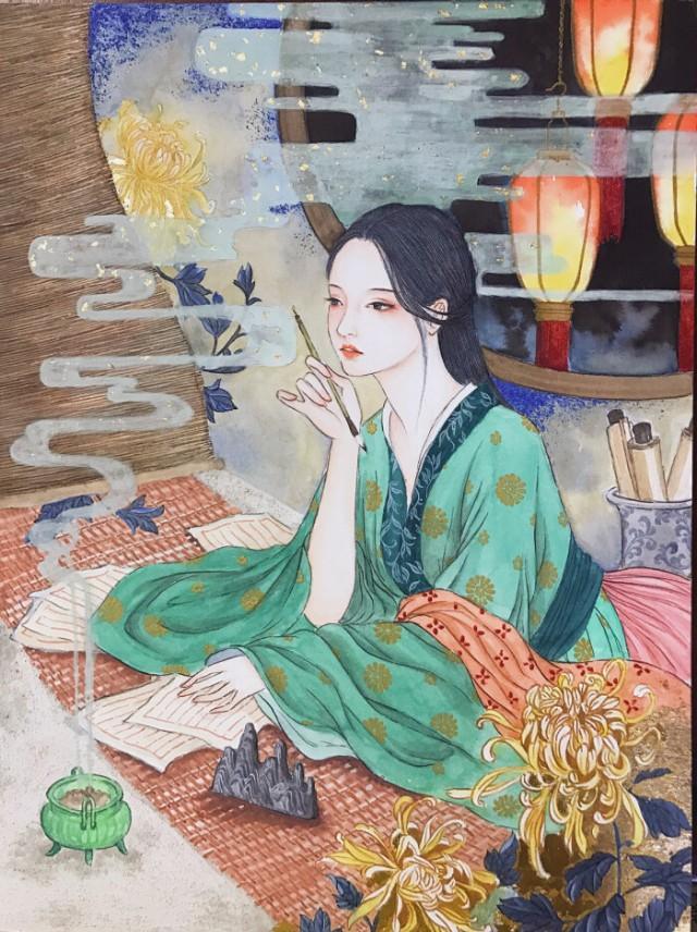 这位千古第一才女的风采,竟被一位美女插画师神奇还原