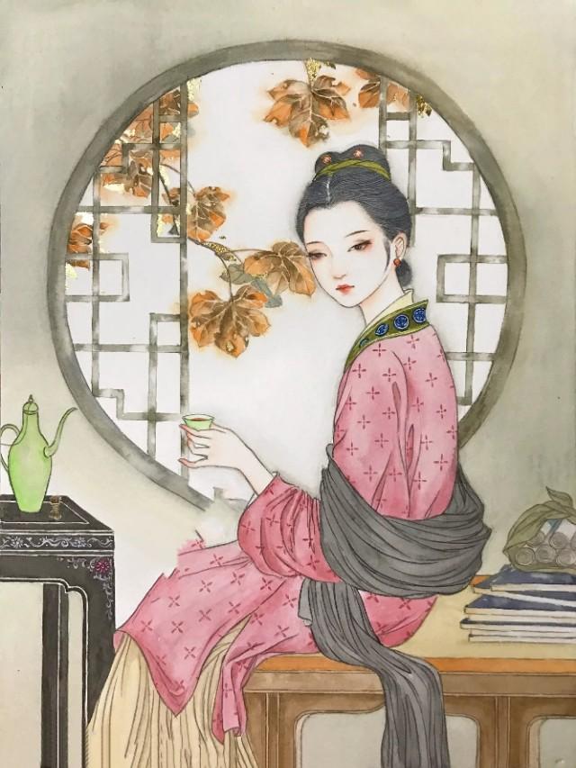 李清照,李格飞,插画师,工笔画,千古第一才女