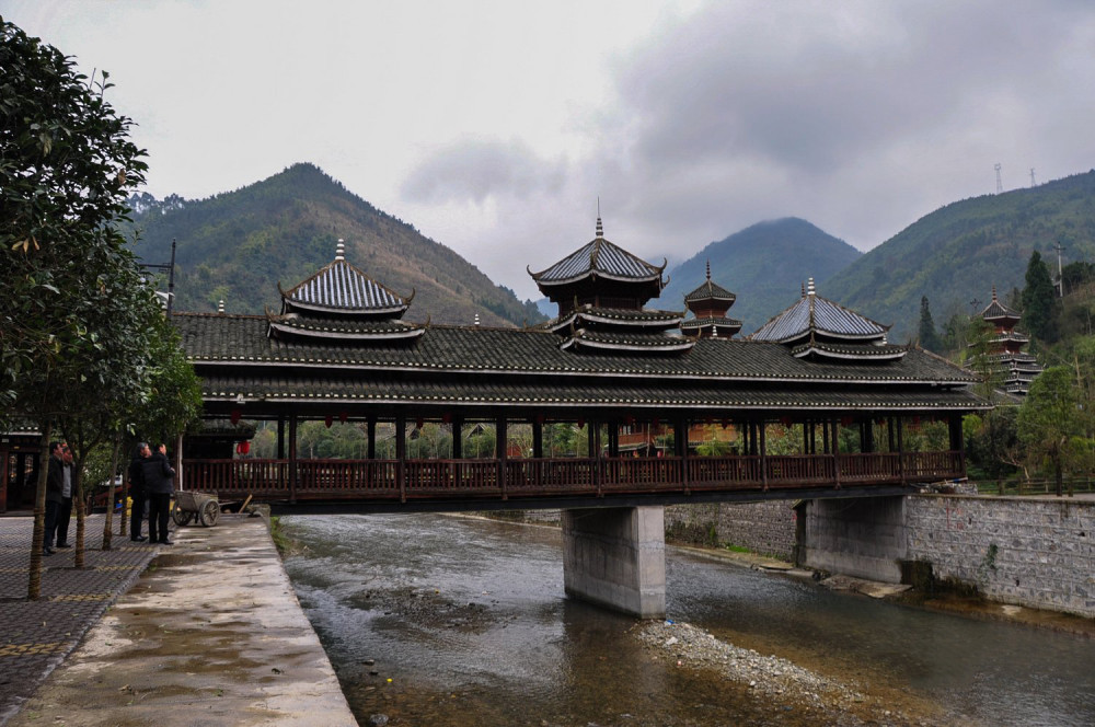 重庆古韵廊桥风景实拍