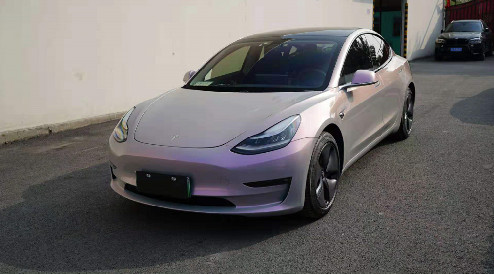 将极简主义坚持到底 特斯拉model 3改色灰魅紫