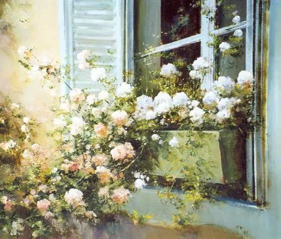 意大利浪漫印象派女画家lucia sarto花卉油画作品