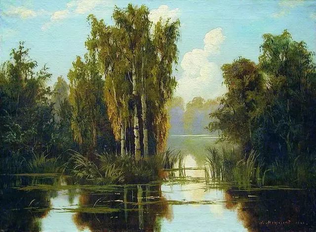 俄罗斯古典风景画家阿森尼·梅什切斯基绘画作品 油画家阿森尼·梅什