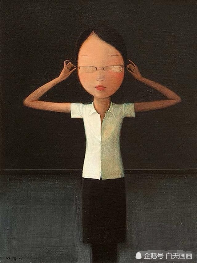 白天画画,刘野油画"大头人像作品"的背后,总有一丝耐人寻味