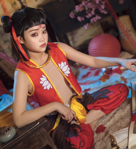 名著人物cosplay哪吒,名著cosplay 古风动漫人物cosplay,小可爱神还原哪吒,超喜欢