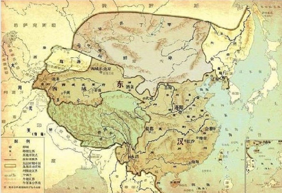 东汉疆域图  图片来自网络