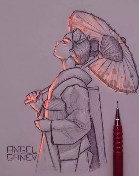 你看,这些画在发光!这不是素描画,这简直就是魔法啊!