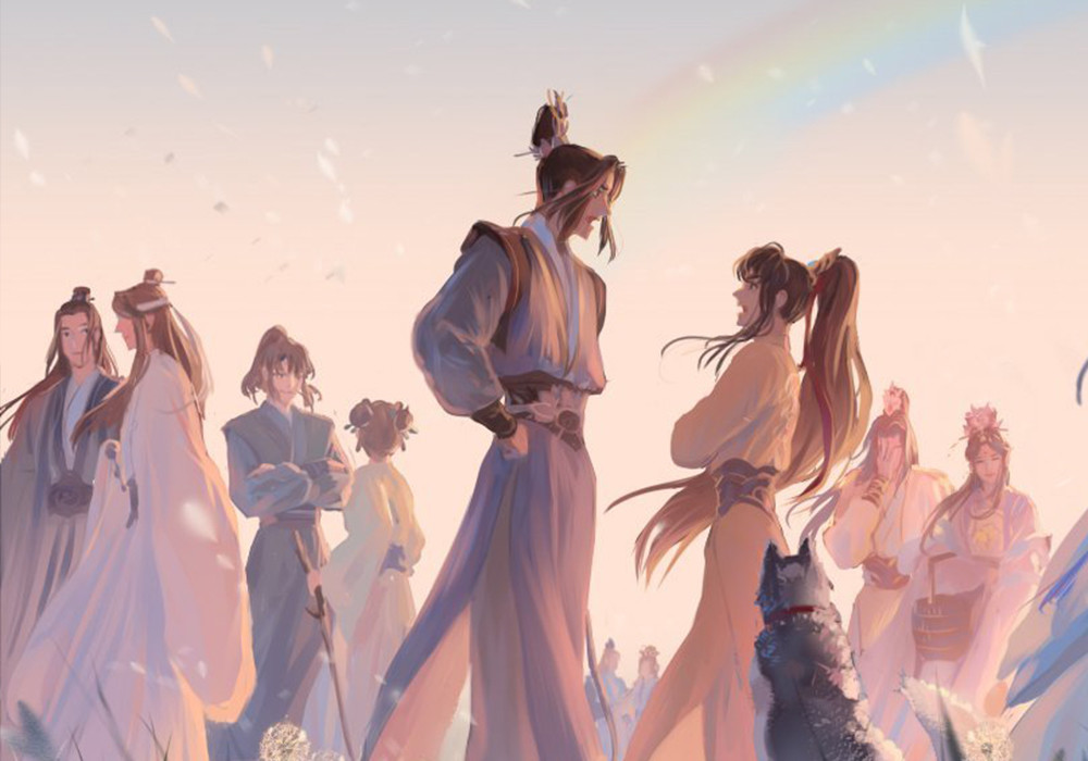 《魔道祖师》风格温暖的众人图,忘羡轩离很有爱,江澄又在训娃了