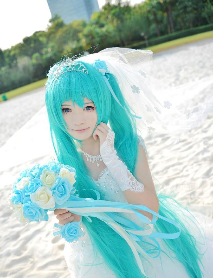 cosplay:虚拟歌姬初音未来 初音婚纱