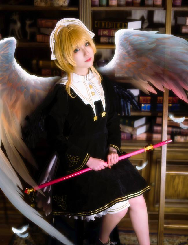 cosplay:魔卡少女樱,可爱的黑天使