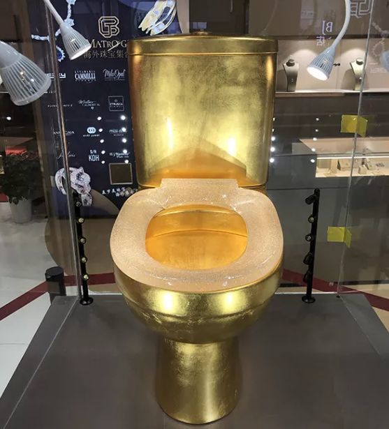 镶4万颗钻石的黄金马桶卖120万美元.网友:硌得慌吗?