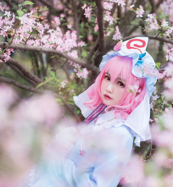 西行寺幽幽子cosplay,唯美清纯的小姐姐,清新可爱