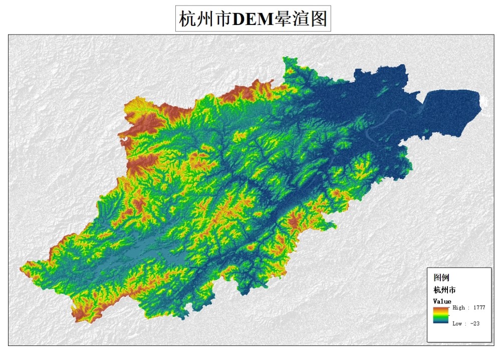 杭州市dem晕渲图(数据禾[databo.store]制作)