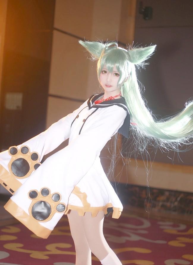 cosplay:碧蓝航线,茗美丽的超长头发的女生