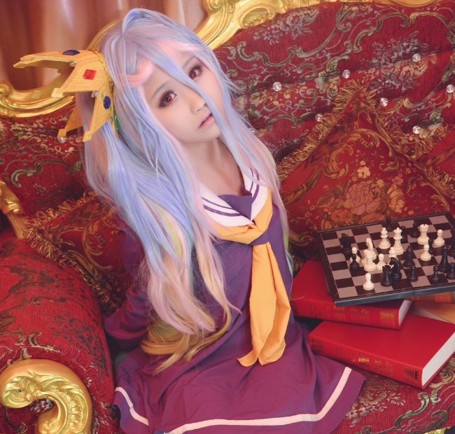 游戏人生白cosplay,清新可爱,樱花少女小姐姐