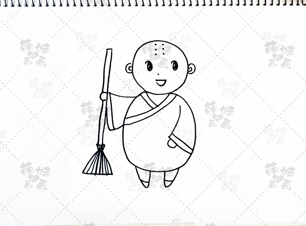 简笔画,小猴子,小和尚,鞋子,卡通画