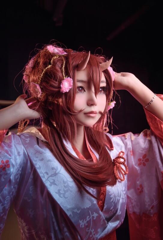 cosplay:阴阳师 呆萌桃花妖