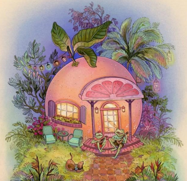 插画欣赏:童话风水果屋,有没有画出你童年的梦呢