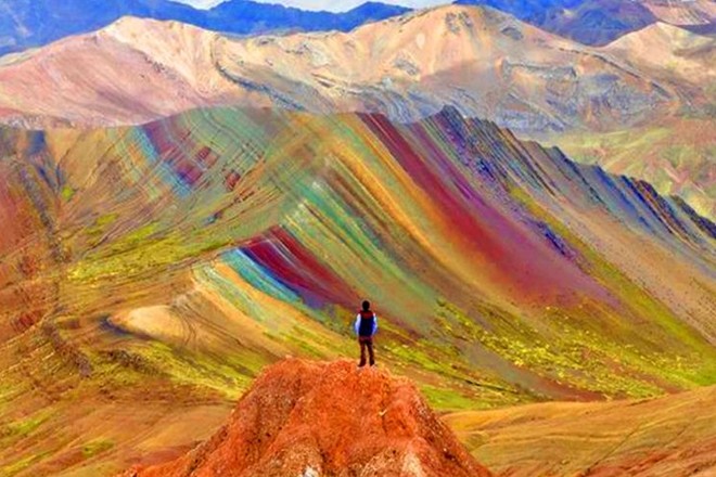 秘鲁,彩虹山,颜色,矿物质,火山