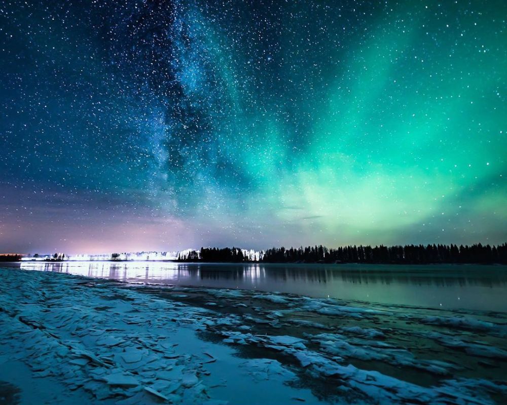 芬兰美景,温馨的黄昏与极光,冰雪精灵的故乡