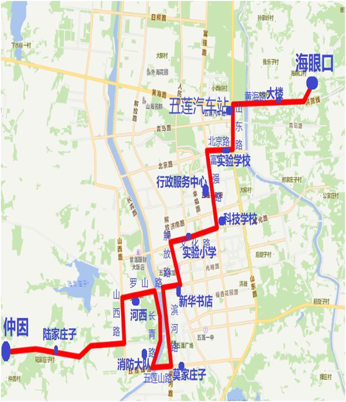 日照五莲城区公交线路图来了!