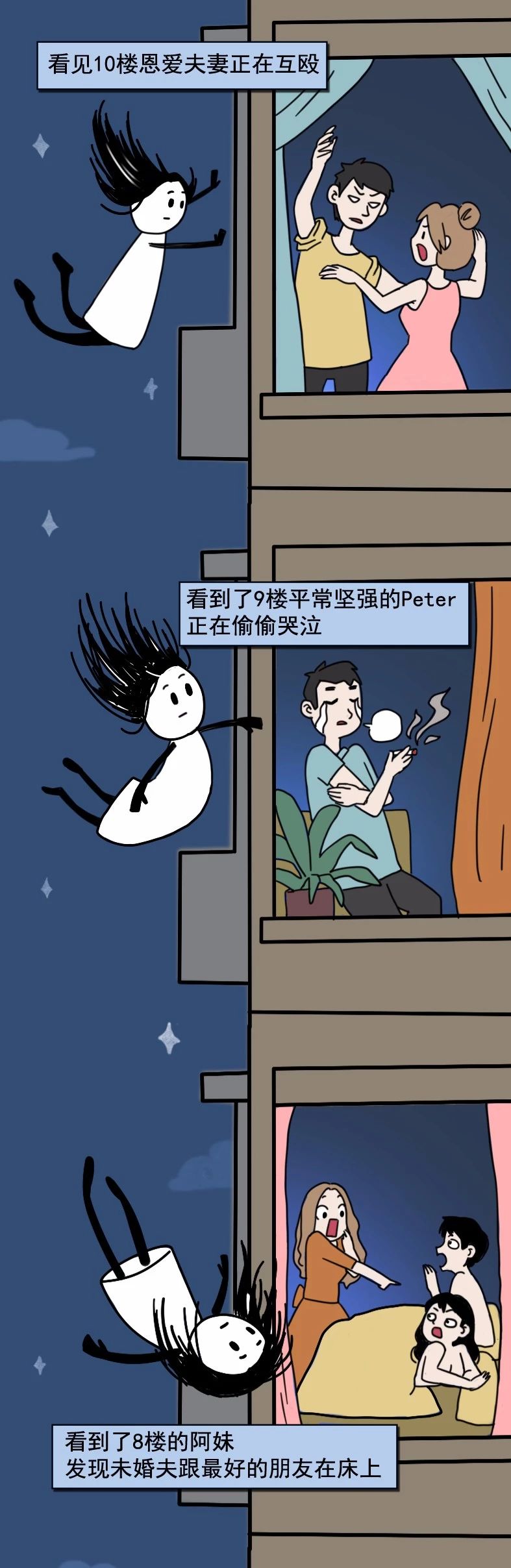 【漫画】当我从十一楼跳下.