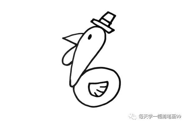 每天学一幅简笔画-感恩节火鸡简笔画