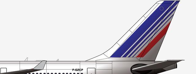 本厂长绘制的法航涂装的f-gzcp号空客a330-200型客机细节3