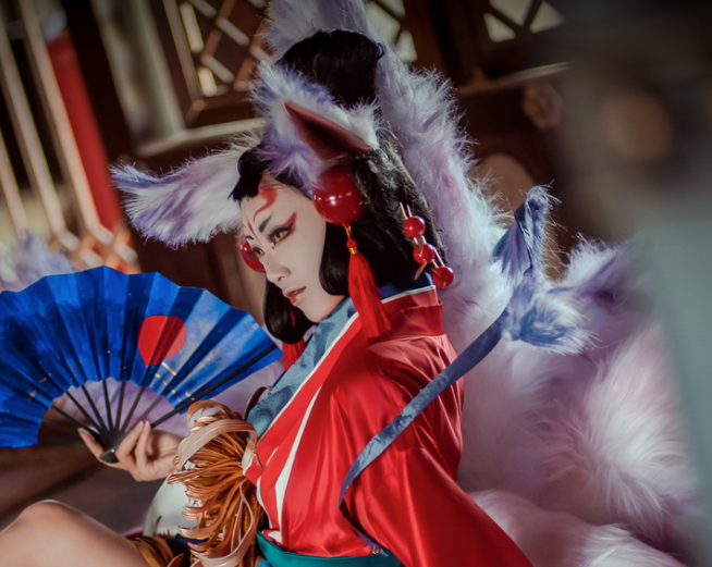 阴阳师玉藻前cosplay,小姐姐气质温婉,典雅可人