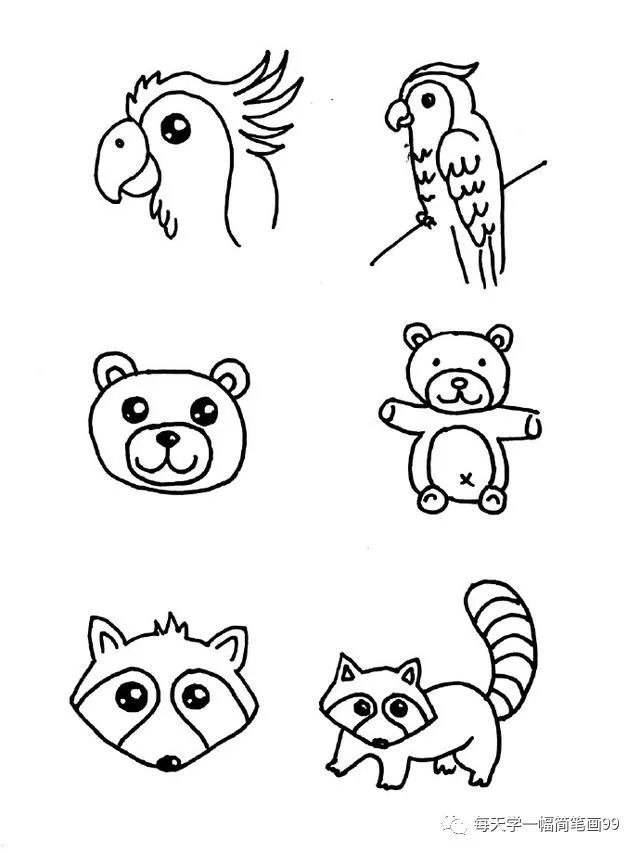 每天学一幅简笔画-18种小动物简笔画图片