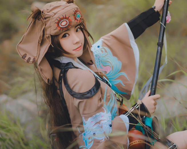 剑三燕云丐萝精美cosplay,青春靓丽的小姐姐