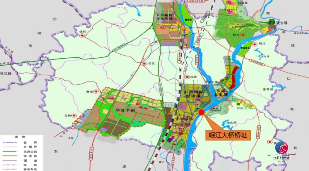 通向省级风景区彭祖山和黄龙溪 及周边城市和区县的交通枢纽 岷江大桥