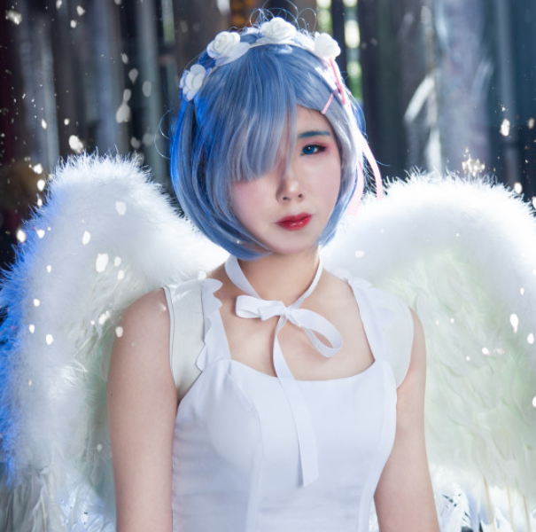 天使蕾姆cosplay,楚楚可人,养眼美女
