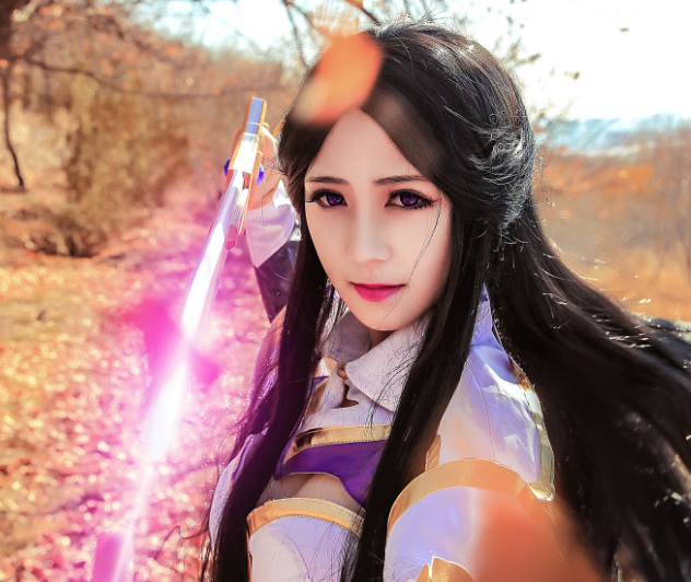 王者荣耀露娜紫霞仙子cosplay,可爱清新的小姐姐