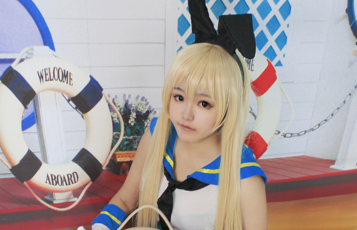 舰娘岛风cosplay,可爱动人,清新靓丽的小姐姐