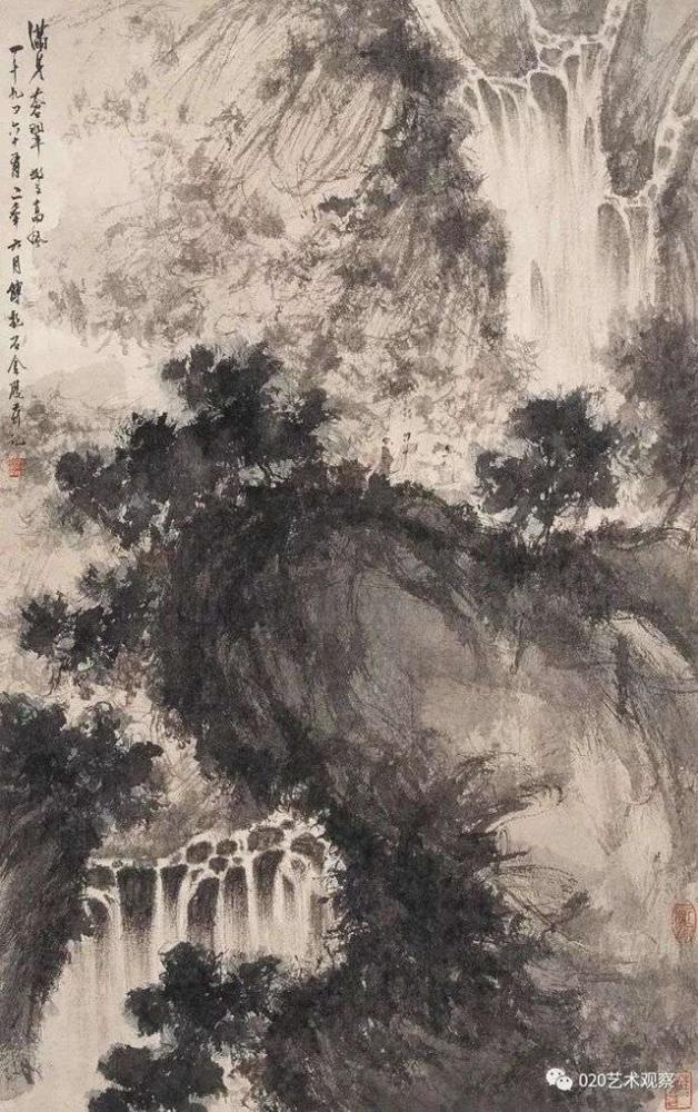 傅抱石,山水