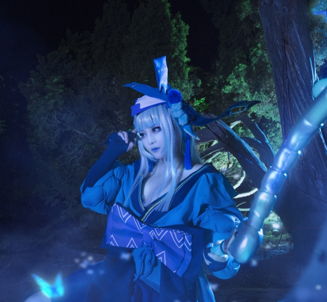 cosplay书中人物,小学生cosplay服装 青行灯,动漫cos人物,唯美之中带着甜美俏皮