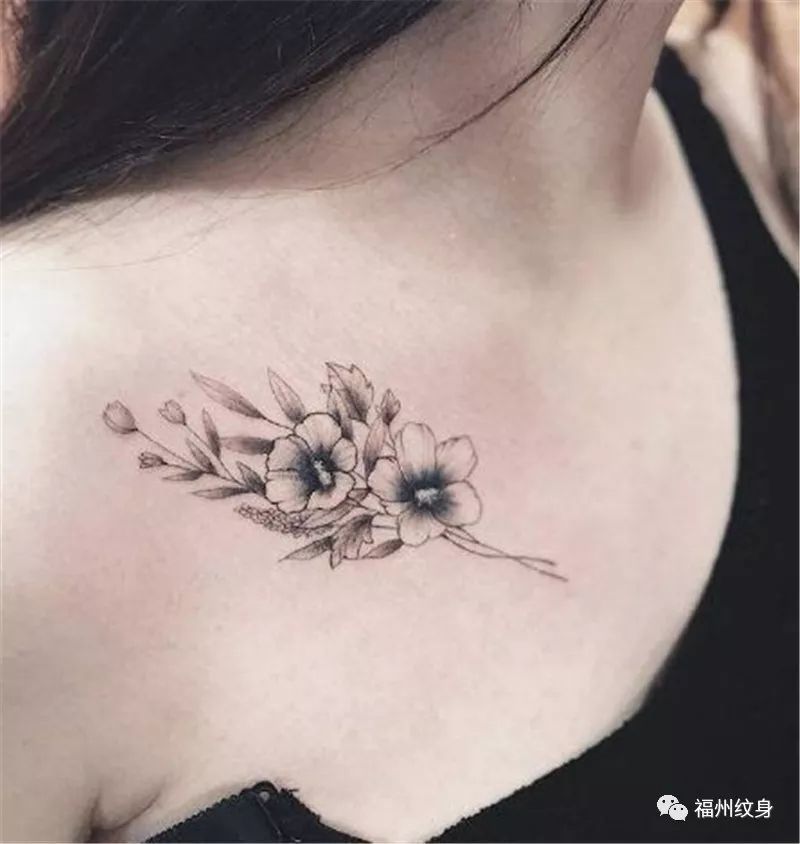 锁骨纹身图案,有一种特殊之美