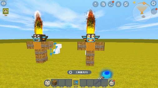 迷你世界:火冒三丈的稻草人,头发都快烧没了,还高兴地