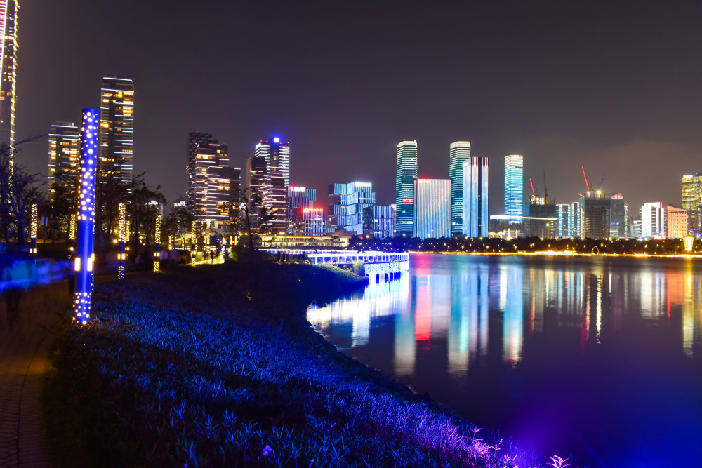 城市摄影,深圳灯光秀,深圳湾人才公园,城市夜景,夜景