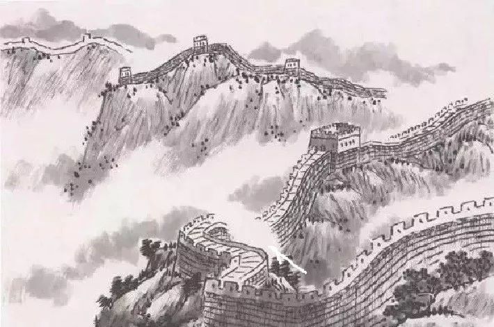 中国画写意《古长城》绘画教程 看中华矗立了千年的伟大建筑