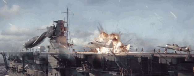 电影《决战中途岛》中战斗的惨烈