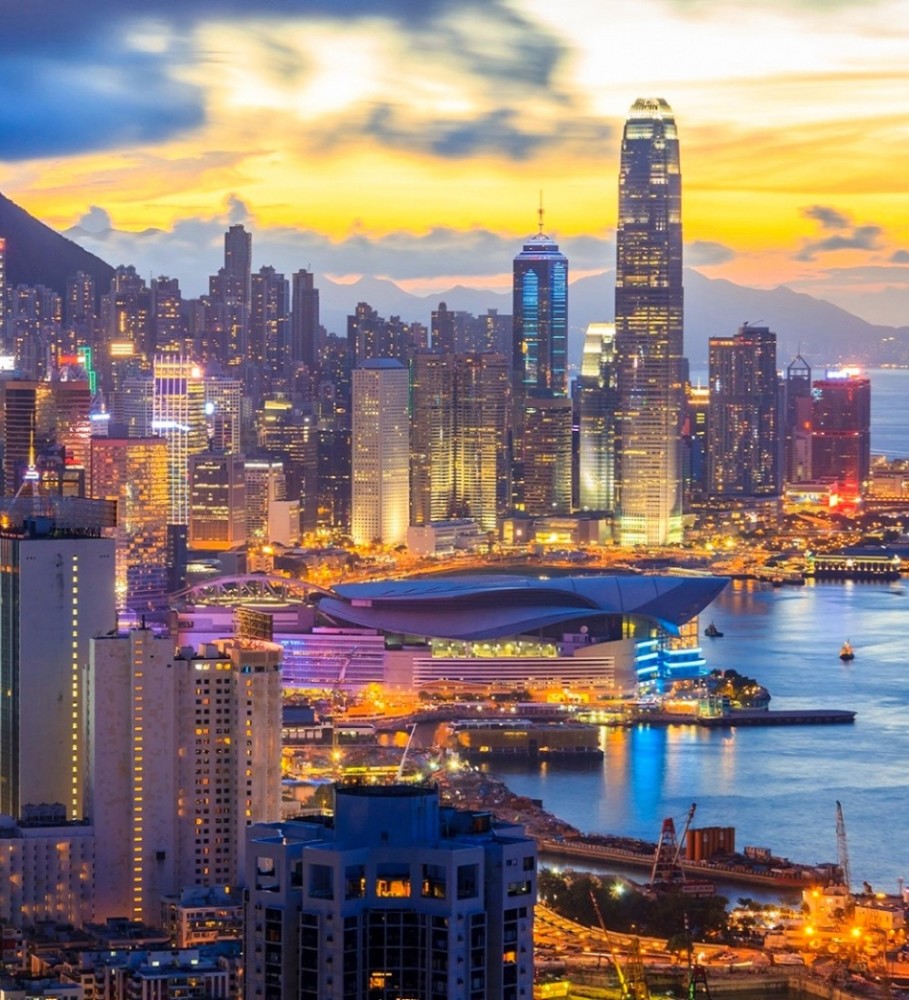 维多利亚港,世界之最,夜景,航拍,香港岛