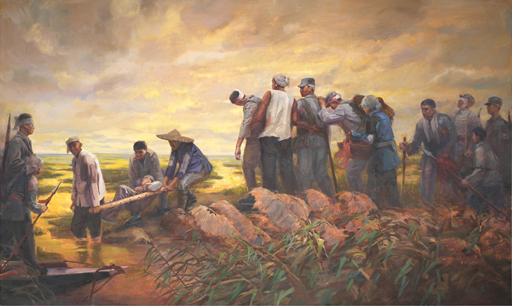 《阳澄湖—1939》180cmx300cm "铁的新四军,红色记忆,经典美术作品